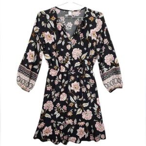 Old Navy Waist-Defined Floral Keyhole Dress